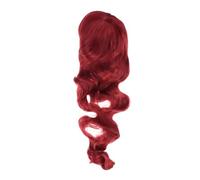 Healeved Perruque Longue Ondulée Colorée Rouge Frange Pour Cosplay Et Style Lolita Accessoire De Cheveux Pour Halloween Et