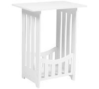 Healeved Petite Table De Chevet Table D'appoint Blanche Table D'appoint Creuse avec Panier Petite Bibliothèque Table De Chevet Table Basse Bureau pour Chambre Salon Bureau Salle De Bain