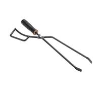 Healeved Pince à Bûches Ménagère en Fer Poignée en Bois Allongée, Accessoire Barbecue Pratique pour Barbecue en Plein Air et Buffet Familial