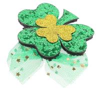 Healeved Pince à Cheveux Verte en Voile de Tulle Trèfle Saint-Patrick Accessoire de Coiffure Décoratif Léger et Réutilisable Fête et Séance Photo