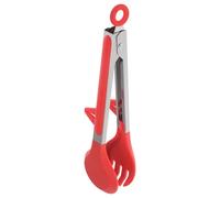 Healeved Pince Cuisine Ustensile Polyvalent en Silicone Rouge Anti-brûlure Manipulation Facile des Aliments pour Barbecue et Grillades pour Restaurants et Banquets