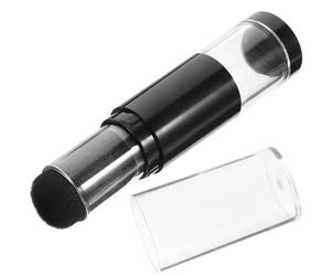 Healeved Pinceau de Maquillage Portable à Poudres Rechargeables, Brosse Visage Noire à Fibres Synthétiques, Applicateur Blush et Fond de Teint Compact pour Maquillage de Voyage, 1 Pièce