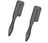 Healeved Pinceau Goupillon Sourcils 2pcs en Acier Inoxydable Noir Brosse à Sourcils Multifonctions pour Coiffage et Mise des Cils Usage Professionnel et Personnel
