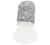 Healeved Pinceau masque en silicone : applicateur visage sans poils avec manche court en strass - Mini pinceau fond de teint pour maquillage à la boue, argile, sérum pour les yeux, lotion pour le