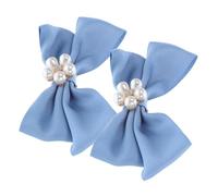 Healeved Pinces à Chaussures Nœud Détachables avec Perles Abs Bleu Décorations Légères pour Chaussures de Mariage Accessoires Élégants pour Personnaliser Vos Talons