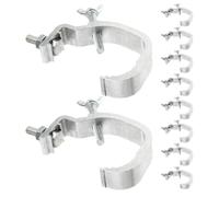 Healeved Pinces de Fixation Crochet Robuste Haute Capacité de Charge Lot de 10 en Aluminium Argenté pour Éclairage de Scène pour Projecteurs et Spots à Tête Mobile