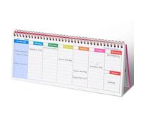 Healeved Planificateur Hebdomadaire à Spirale, Agenda Non Daté Format Long Rose, Bloc-Notes Papier Lisse Anti-Transfert, pour Organisation Professionnelle et Planification Mensuelle
