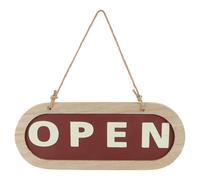 Healeved Plaque de Porte en Bois Double Face pour Boutique, Signalisation D'état Commercial Résistante et Décoration Murale Élégante pour Lieux Professionnels