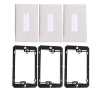 Healeved Plaque Murale à Brosse Simple 1 Gang en Thermoplastique ABS Incassable Insert de Passage de Câble pour Gestion Câbles Basse Tension Kit 6 Pièces Usage Intérieur Électrique