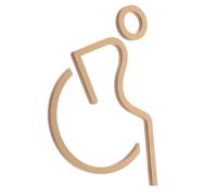 Healeved Plaque Signalétique Wc Handicapé en Acrylique Doré, Résistante aux Rayures, Installation Simple, pour Murs de Restaurant et Toilettes Accessibles Unisexes