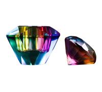 Healeved Plat Monomère en Verre Octogonal Couvercle, Tasse à Ongles Cristal Haute Transparence pour Nail Art Professionnel, Prévient L'évaporation