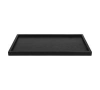 Healeved Plateau de Service en Bois Rectangulaire Noir, Plateau Polyvalent Facile à Nettoyer, pour Restaurants et Repas à Domicile