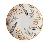 Healeved Plateau de Service en Céramique Motif Feuille Vintage, Couleur Orange, 1 Pièce, pour Desserts et Rangement Alimentaire à Domicile, Vaisselle Maison Décorative et Fonctionnelle