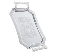 Healeved Plateau de Service Grosse Capacité Argenté en Acier Inoxydable Style Européen pour Desserts et Poissons, pour Repas et Décoration de Table