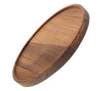 Healeved Plateau de Table Basse Rond en Bois D'acacia Vintage, Plateau Décoratif Pratique et Polyvalent pour Service de Thé, ou Petit Déjeuner la Maison