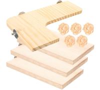 Healeved Plateforme Hamster en Bois Beige, Support de Saut Droit pour Petits Animaux, Favorise Le Mouvement et Sûr à Ronger, Accessoire pour Cage et Habitat