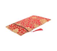 Healeved Pochette Bouddhiste Brocart à Double de Rangement pour Textes Sacrés Satiné Rouge avec Motif Dragon Souple et Résistant Protection pour Prières