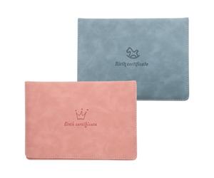 Healeved Pochette pour Certificat de Naissance en Cuir Artificiel Léger et Portable, Lot de 2 Pièces Motifs Cartoon, pour Bébé, Se Glisse Facilement Votre Paquet