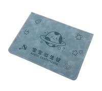 Healeved Pochette Protège-Certificat de Naissance Imperméable en PU Format Adapté -Né Couverture Solide Bleu Vintage Organiseur Léger pour Documents de Naissance et Souvenirs Bébé Sécurisé