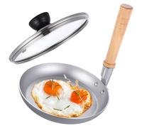 Healeved Poêle Tamagoyaki Japonaise en Acier Inoxydable Manche en Bois, Petite Taille, Robuste, pour Cuisson Oyakodon et Tamagoyaki, la Cuisine Japonaise Professionnelle