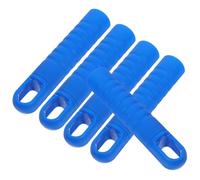 Healeved Poignée de Manche de Balai en Plastique Bleu 5pcs, Diamètre Intérieur 25 Mm, Antidérapante pour Balais Serpillère et Vadrouille de Nettoyage de Sol