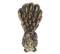 Healeved Poignée de Tiroir Vintage en Laiton Ancien Motif Paon Poignée de Porte Décorative Rétro pour Meuble Cuisine et Salle de Bain 1 Pièce Finition Patinée Bouton de Commode