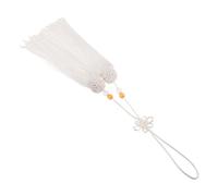 Healeved Pompon D'épée de Kungfu Blanc en Tissu, Accessoire Élégant pour Entraînement et Performance d'arts Martiaux, Installation Facile, Ambiance Cérémoniale Renforcée