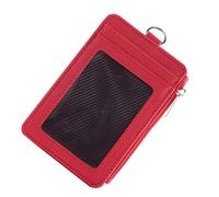 Healeved Porte Carte Bus Cuir PU Rouge Pochette Badge Multifonction avec Boucle Télescopique Manchon Protection pour Cartes Identité et Portefeuille