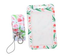 Healeved Porte-Cartes Crédit à Motif Floral Romantique avec Cordon De Cou Porte-Badge Transparent Portable pour Cartes Identification Travail Étudiants Et Personnels Médicaux