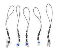 Healeved Porte-clés Astronaute en Métal 5pcs, Léger et Robuste, Décoration Suspendue pour Paquet et Coque de Téléphone Portable, Style Mode Distinctif Plusieurs styles