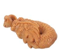 Healeved Porte-clés Décoratif Dragon en Bois de Santal Gravé, Pendentif Artisanal Léger et Résistant, Ornement Suspendu pour Paquet e Voiture et Décoration, Charme Dragon Naturel