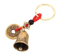 Healeved Porte-Clés en Cuivre avec Pendentif Cloche Rétro Pendentif Décoratif Traditionnel Chinois en Pièce de Cuivre Accessoire Unisexe pour Clés et Paquet Présent Original Feng Shui
