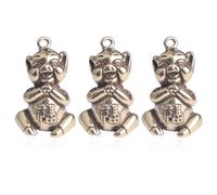Healeved Porte-clés Pendentif en Laiton Forme Cochon 3 Pièces Portable Facile à Installer Décoration Paquet à Dos ou Trousseau Original et Délicat