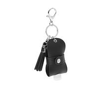 Healeved Porte-clés Porte-bouteille En Cuir 2 Pièces 30 Ml Tassel Noir, Étanche Couvercle, Portable Pour Liquide Mains, Parfum, Lotion Pour Usage Intérieur Et Extérieur