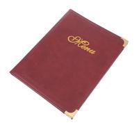 Healeved Porte-Menus en Similicuir A4 Couleur Rouge Foncé Livret de Menu Transparent pour Restaurant Porte-Prix des Plats Pratique et Résistant Adapté aux Bars et Établissements de