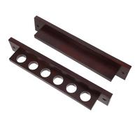 Healeved Porte-Queues de Billard Mural en Bois Massif Support Suspendu en T pour 6 Queues Rangement Mural pour Salle de Billard Accessoire Robuste et Compact Couleur Rouge Foncé