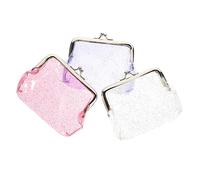 Healeved Porte- Transparent 3Pcs en PVC Mini Paquet à Main Portable Fermoir Pratique pour Femme Voyage Shopping Petit Format