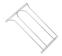 Healeved Porte-Verres à Vin Suspendu 2 Rangées en Acier Inoxydable Argenté, Support de Rangement Léger et Égouttoir Chic Cuisine, Étagère Multifonction pour Tasses et Verres, Organisation