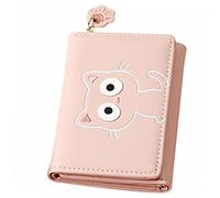 Healeved Portefeuille de Chaton Mignon pièce de Monnaie Titulaire de la Carte SIM Chat Porte-Monnaie Porte-Cartes Titulaire de la Carte pour Les Femmes Sac de Carte Unité Centrale Rose