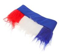 Healeved Postiche Supporter aux Trois Couleurs Bleu Blanc Rouge, Ouverture Aérée Dessus, Taille Unique, Accessoire Patriotique pour Matchs de Football et Événements Sportifs, Postiche