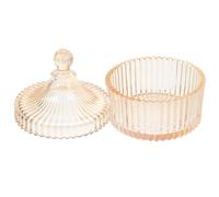 Healeved Pot Apothicaire en Verre pour Rangement de Bonbons et Porte-Bijoux, Accessoire de Salle de Bain, Capacité pour Comptoir Cuisine, Design Khaki Élégant