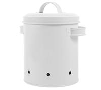 Healeved Pot de Conservation D’Ail en Fer Blanc Bac de Stockage pour Oignons Blanc Seau à Légumes Multifonction Récipient pour Pommes de Terre la Cuisine Rangement Solide et Stable