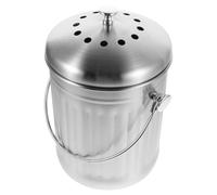 Healeved Poubelle à Compost Acier Inoxydable avec Couvercle et Filtre à Actif Bac Compact pour Déchets Alimentaires et Végétaux Seau de Cuisine Intérieur pour Compostage sans Odeur