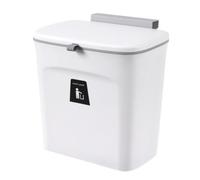 Healeved Poubelle Murale Suspendue Coulissante Petite en Plastique Blanc avec Couvercle Cuisine et Armoire sans Perçage pour Tri des Déchets et Organisation Domestique