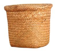 Healeved Poubelle Tissée Naturelle en Herbe de Mer Panier à Ordures Tressé Rond Xl 24X20 CM Poubelle Décorative Multi-Usages Cuisine Salle de Bain et Recyclage