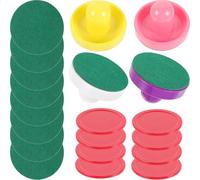 Healeved Poussoirs de Hockey sur Glace en Plastique 96 MM et 64 MM Ensemble de 18 Pièces Multicolores Rondelles de Hockey pour Table de Mini à Domicile