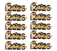 Healeved Présent de Diplôme Lot de 10 Épinglettes de Graduation en Alliage de Zinc Noir, Souvenir Léger et Collectible pour Vêtements et Paquet Lors des Fêtes de Remise de Diplômes 2026