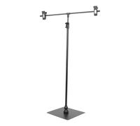 Healeved Présentoir à Affiches en Acier Inoxydable Support Publicitaire Télescopique de T Réglable en Hauteur Couleur Noire pour Commerces Supermarchés et Expositions Support de