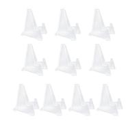 Healeved Présentoir à Plastique Chevalet Stable, 10 Pièces | Support Tripod Compact, Structure Ferme, Surface Lisse et Épaisse, pour Cartes Photo, Bureaux, Vitrines