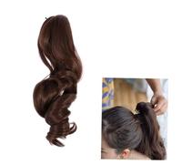 Healeved Queue De Cheval À Clip Plat Synthétique Bouclée Extension Capillaire Pour Femme Facile À Coiffer Au Quotidien